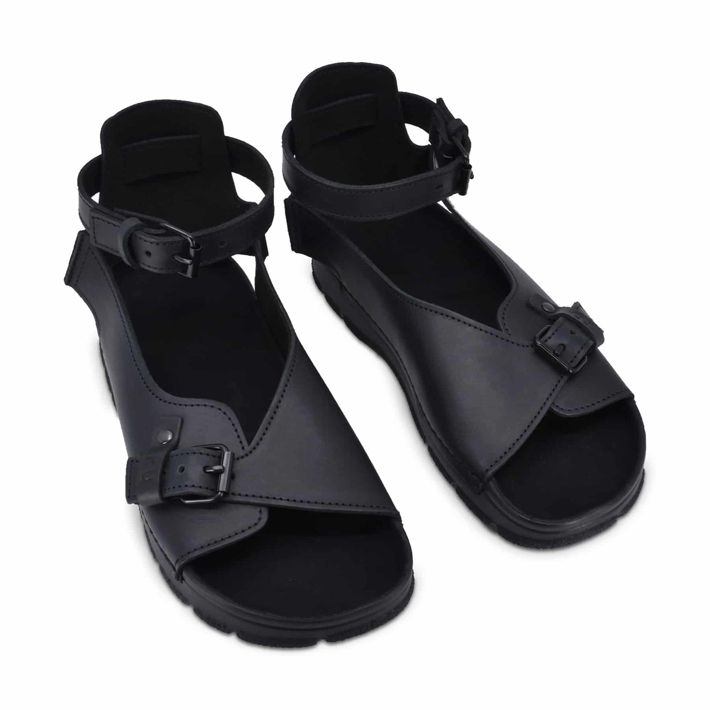 TOKU Athens Handmade Leather Sandals - Black European Crafted
