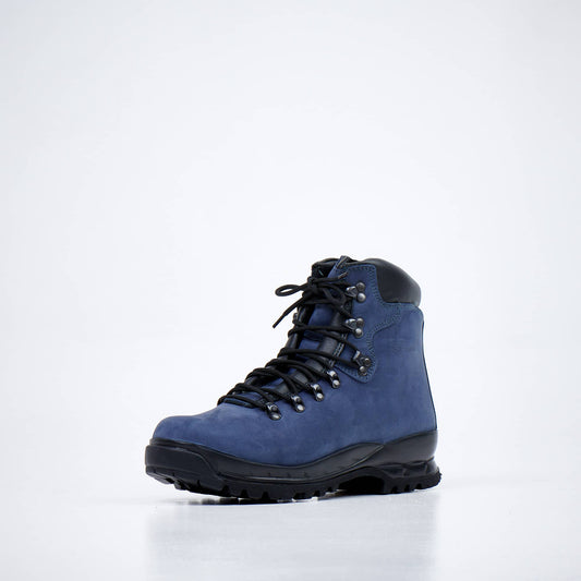 Navy waterproof Nubuck leather hiking boots with antibacterial insole from Samelin.