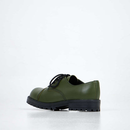 Green genuine leather unisex boots with military-grade design and direct-injected PU sole by Samelin.