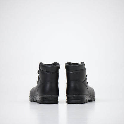 Black waterproof boots with lace-up design and cushioned ankles by Samelin, available in sizes 37, 38, and 39.