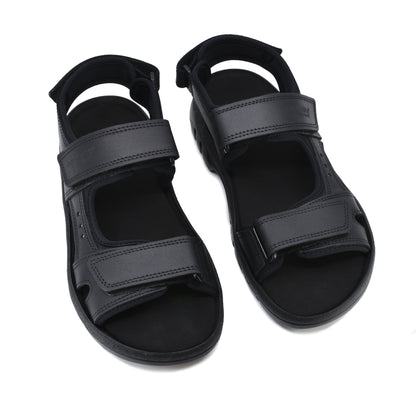 Black adjustable sandals with sturdy straps, available in sizes 41, 42, and 43 by Omaking.