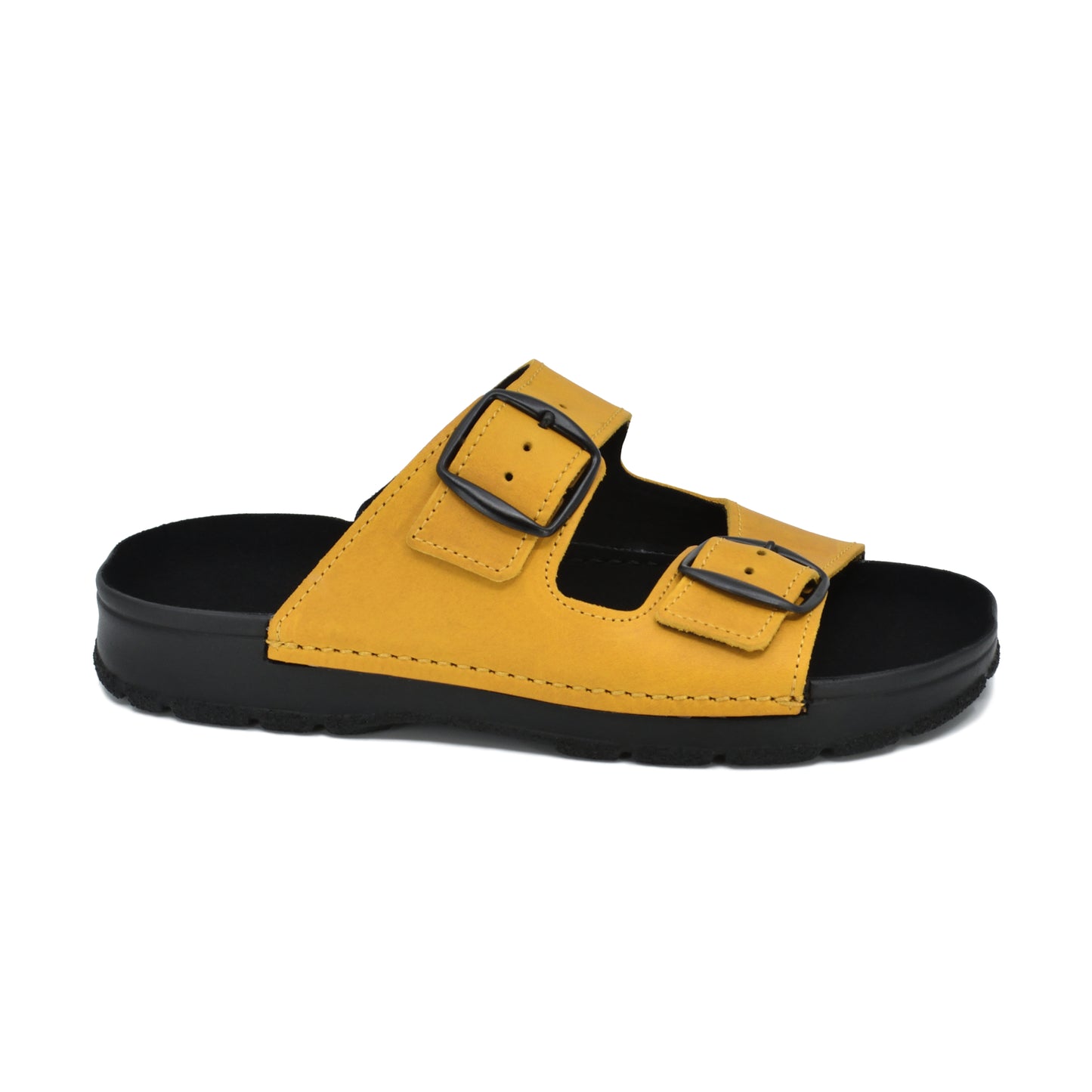 Ocre Meeliku sandals by Omaking with adjustable buckles and black sole, available in sizes 36-38.