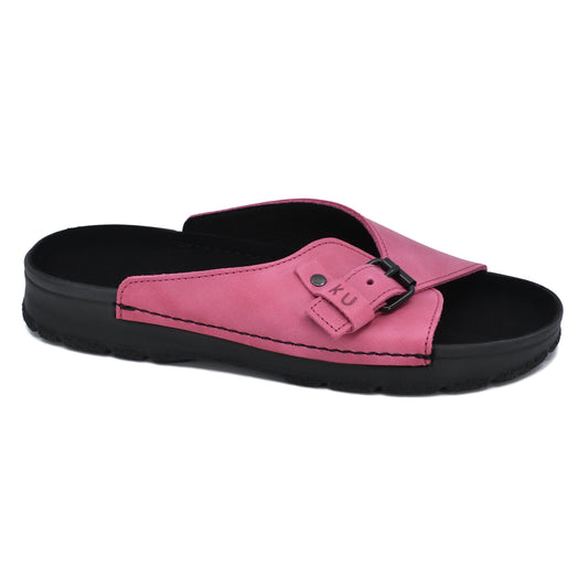 Pink TOKU Rome Sandals with adjustable strap and cushioned sole, available in sizes 36, 37, and 38 by Omaking.