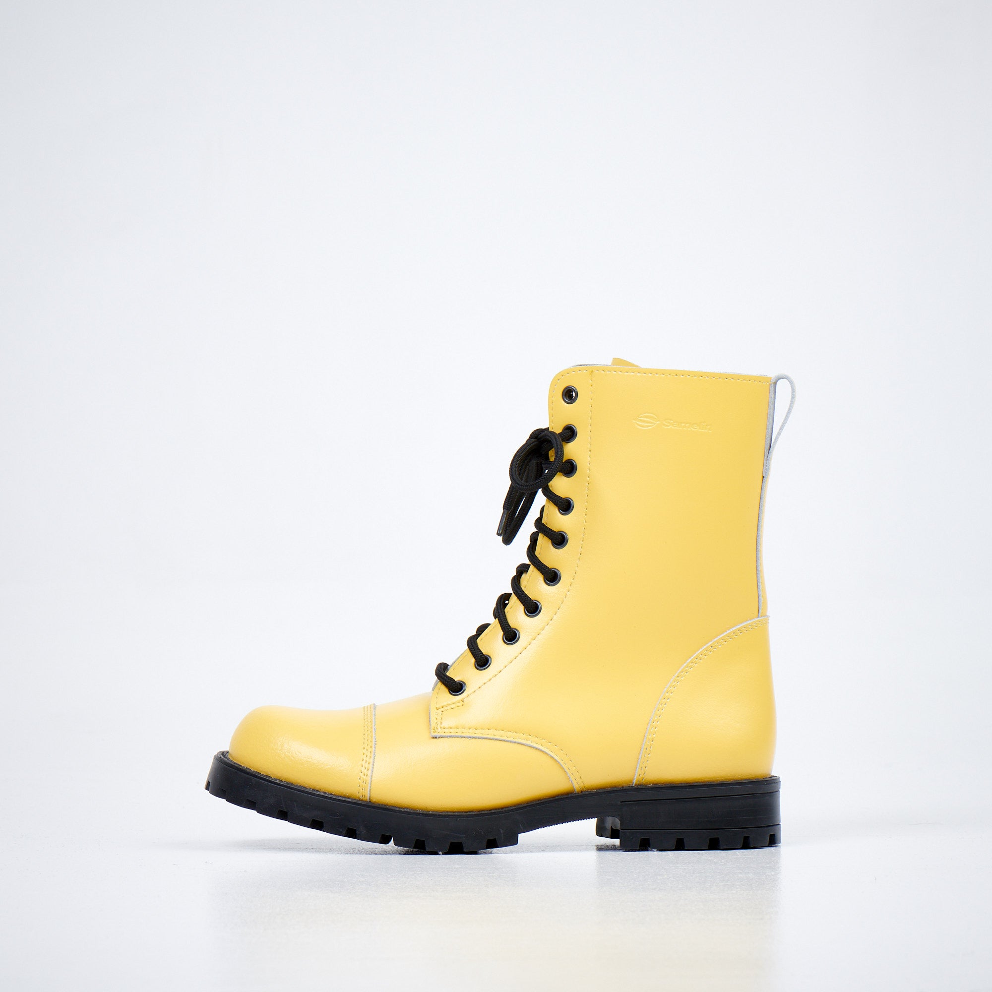 511 Yellow Punk Leather Boots - Water-Repellent Military Grade