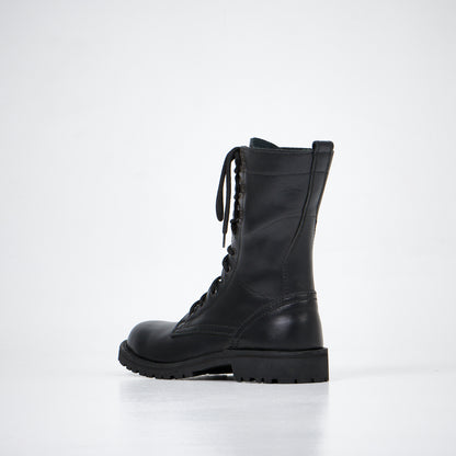 Black leather lace-up combat boots with a rugged sole, brand AIPI, available in sizes 38, 40, and 52.