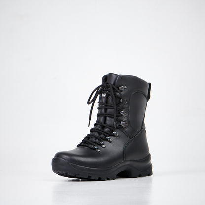 Black waterproof combat boots with lace-up front and rugged sole by Samelin, available in sizes 38, 39, and 40.